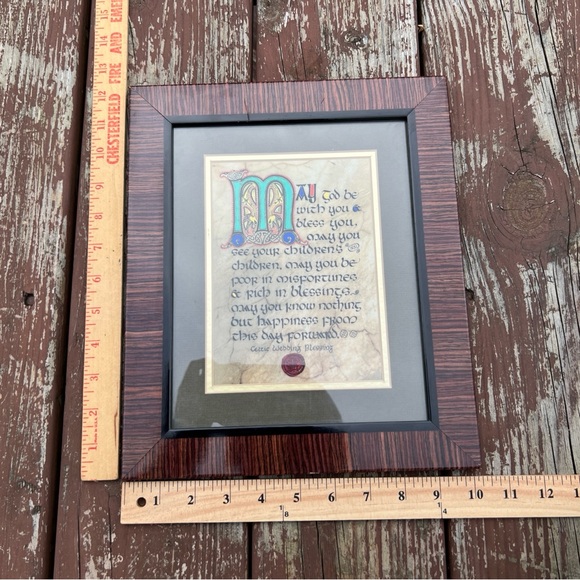 Celtic Wedding Blessing Frame Art Deco Wall Print Home Decor Medieval Manuscript - Picture 14 of 16